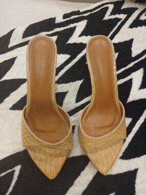 Cult of Coquette GIA Nude snakeskin print mule - Sz 8- NEW!